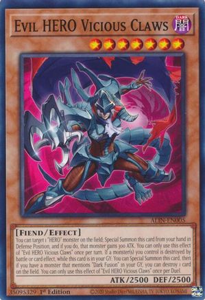 Evil HERO Vicious Claws (Common) (ALIN-EN005) - Alliance Insight 1st Edition