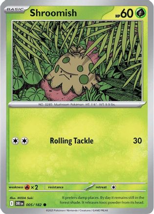 Shroomish (005/182) [SV10 Destined Rivals] Reverse Holofoil - Common