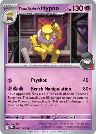 Team Rocket's Hypno (080/182) [SV10 Destined Rivals] Reverse Holofoil - Uncommon