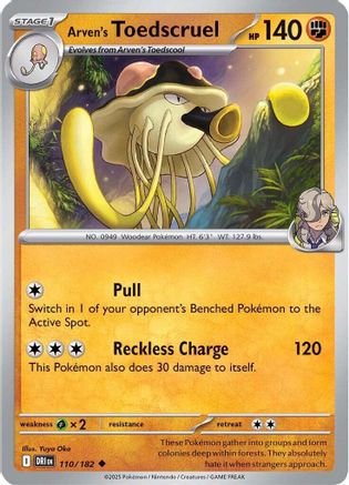 Arven's Toedscruel (110/182) [SV10 Destined Rivals] Reverse Holofoil - Uncommon