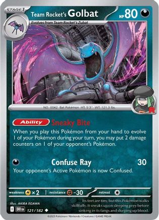 Team Rocket's Golbat (121/182) [SV10 Destined Rivals] Reverse Holofoil - Uncommon