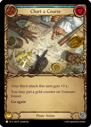 Chart a Course (Blue) (Treasure) (SEA175) - High Seas Cold Foil