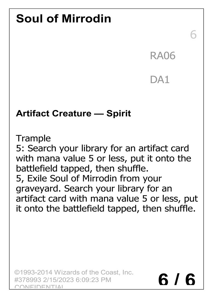 Soul of Mirrodin (UNK-RA06B) [Unknown Event]