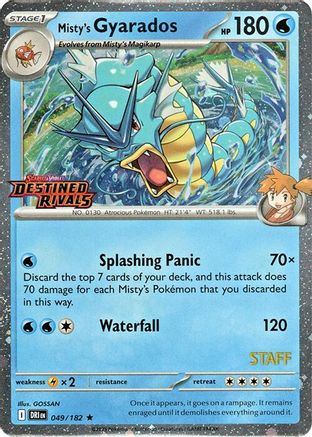 Misty's Gyarados (Prerelease) [Staff] (049/182) [Miscellaneous Cards & Products] Holofoil - Rare