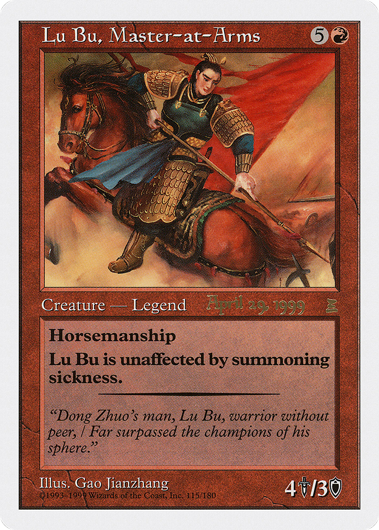 Lu Bu, Master-at-Arms (Japan 4/29/99) (PRE-115) [Portal: Three Kingdoms Promos]
