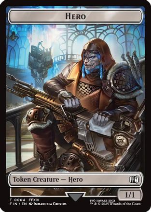 Hero (0004) // Wizard (0015) Double-Sided Token (FIN-4 // 15) [FINAL FANTASY] Foil
