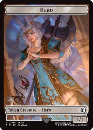 Hero (0009) // Elemental Double-Sided Token (FIN-9 // 21) [FINAL FANTASY] Foil