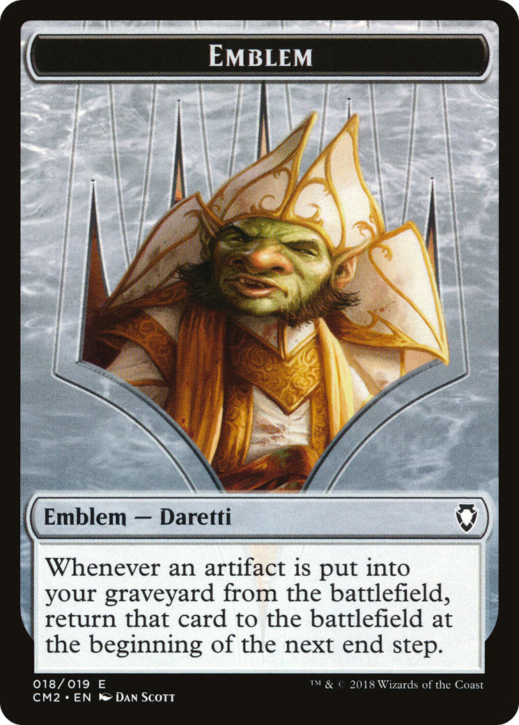 Emblem - Daretti, Scrap Savant (CM2-018) [Commander Anthology Volume II Tokens]