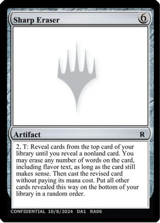 Sharp Eraser [Un-Known Event Playtest Cards]
