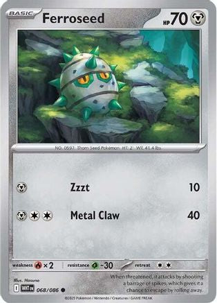 Ferroseed (068/086) [SV White Flare] Reverse Holofoil - Common
