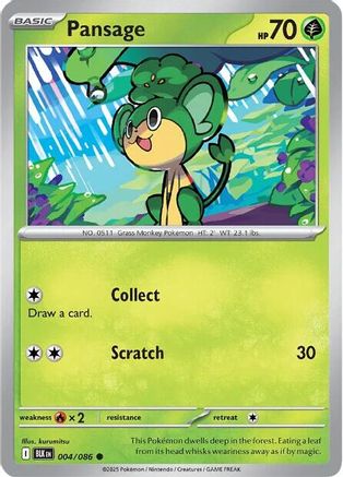 Pansage (004/086) [SV Black Bolt] Reverse Holofoil - Common