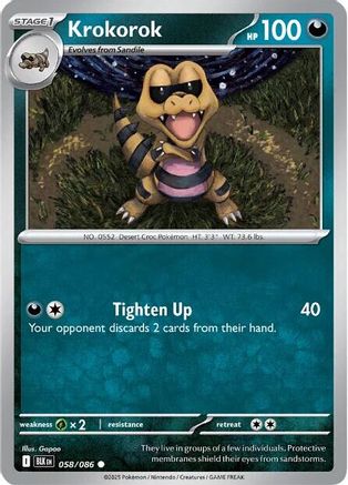 Krokorok (058/086) [SV Black Bolt] Reverse Holofoil - Common