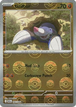 Drilbur (Poke Ball Pattern) (045/086) [SV Black Bolt] Holofoil - Common