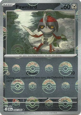 Pawniard (Poke Ball Pattern) (064/086) [SV Black Bolt] Holofoil - Common