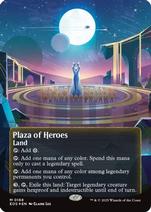 Plaza of Heroes (EOS-168) (Borderless) (Galaxy Foil) [Edge of Eternities: Stellar Sights] Foil