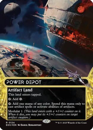 Power Depot (EOS-124) (Borderless) (Galaxy Foil) [Edge of Eternities: Stellar Sights] Foil