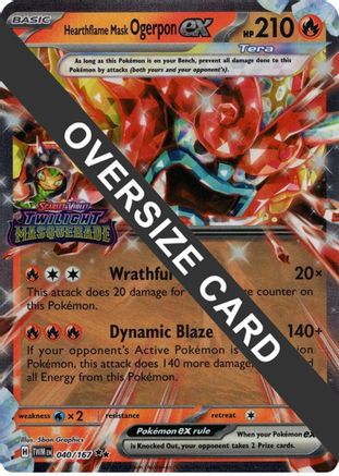Hearthflame Mask Ogerpon ex (Twilight Masquerade Stamp) (040/167) [Jumbo Cards] Holofoil - Double Rare