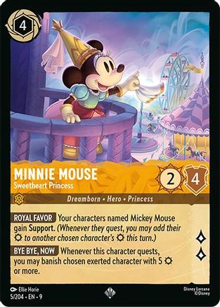 Minnie Mouse - Sweetheart Princess (5/204) - Fabled Cold Foil