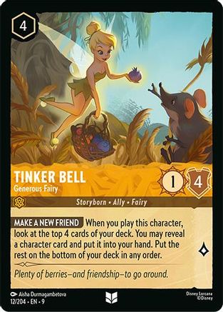 Tinker Bell - Generous Fairy (12/204) - Fabled Cold Foil