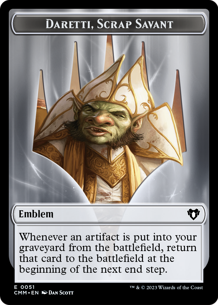 Daretti, Scrap Savant Emblem (TCMM-051) [Commander Masters Tokens]