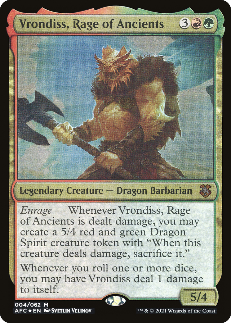 Vrondiss, Rage of Ancients (Display Commander) - Thick Stock (AFC-004) [Forgotten Realms Commander Display Commanders] Foil
