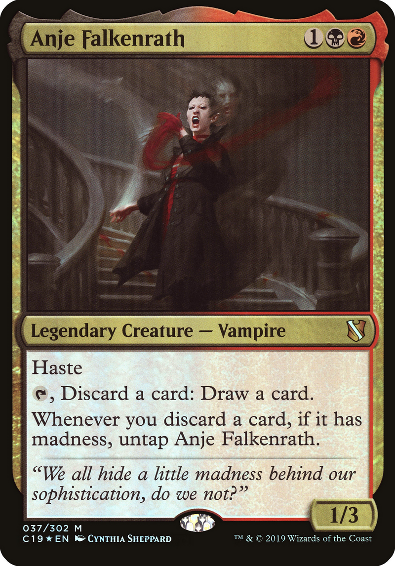 Anje Falkenrath (Commander 2019) (OVER-037) [Commander 2019 Oversized] Foil