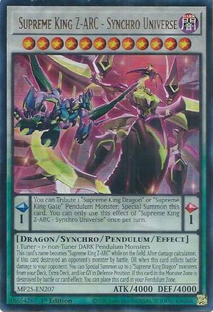 Supreme King Z-ARC - Synchro Universe (Ultra Rare) (MP25-EN207) - 2025 Mega-Pack 1st Edition