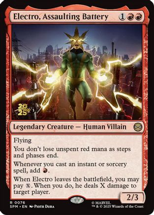 Electro, Assaulting Battery (PRE-076) [Prerelease Cards] Foil