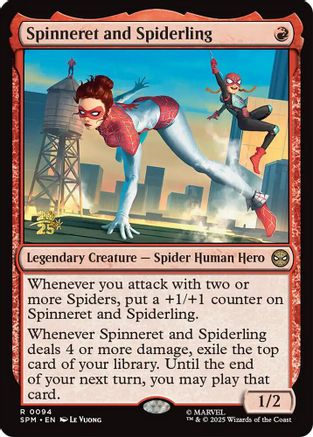 Spinneret and Spiderling (PRE-094) [Prerelease Cards] Foil