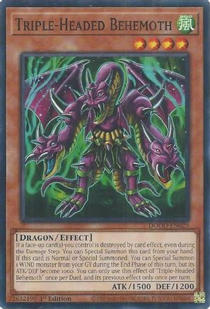 Triple-Headed Behemoth (Common) (DOOD-EN029) - Doom of Dimensions 1st Edition