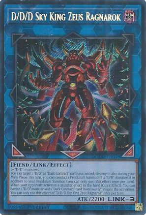 D/D/D Sky King Zeus Ragnarok (Secret Rare) (DOOD-EN049) - Doom of Dimensions 1st Edition