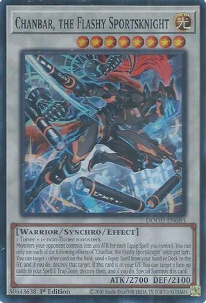 Chanbar, the Flashy Sportsknight (Super Rare) (DOOD-EN083) - Doom of Dimensions 1st Edition