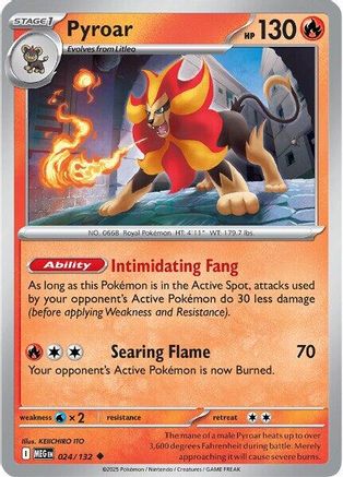 Pyroar (024/132) [ME01 Mega Evolution] Reverse Holofoil - Uncommon
