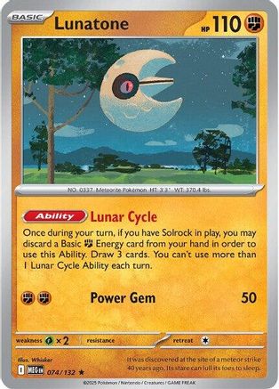 Lunatone (074/132) [ME01 Mega Evolution] Holofoil - Rare