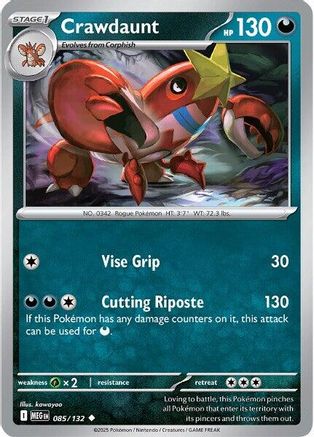 Crawdaunt (085/132) [ME01 Mega Evolution] Reverse Holofoil - Uncommon