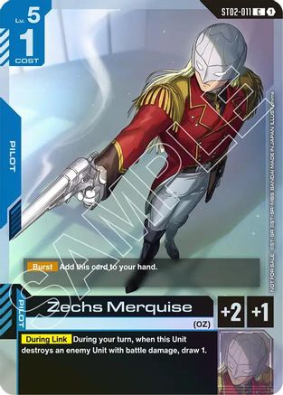 Zechs Merquise (Championship Participation Pack 01) (ST02-011) - Gundam Promotional Cards Holofoil