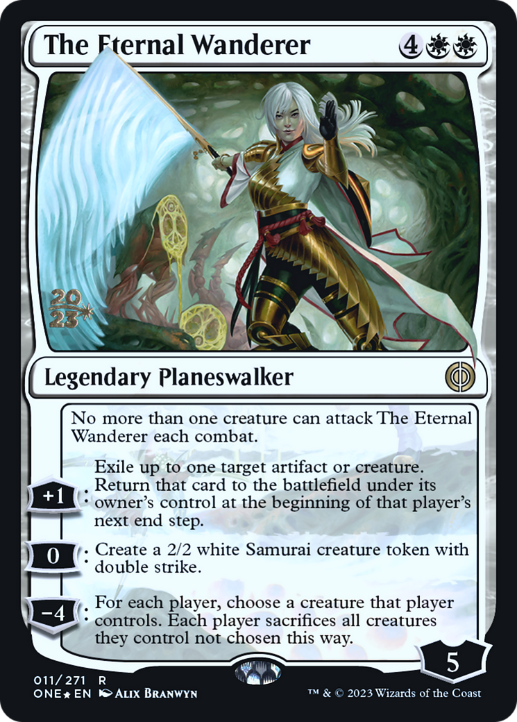 The Eternal Wanderer (PRE-011) [Phyrexia: All Will Be One Promos] Foil