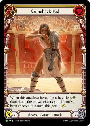 Comeback Kid (Yellow) - FAB378 (FAB378) - Flesh and Blood: Promo Cards Rainbow Foil