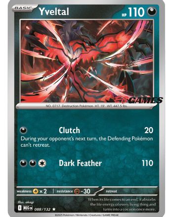 Yveltal (EB Games) (088/132) [Miscellaneous Cards & Products] Holofoil - Rare