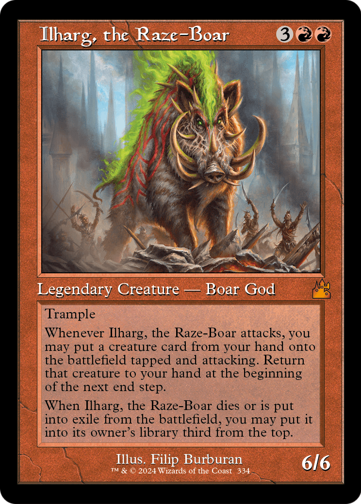 Ilharg, the Raze-Boar (Retro Frame) (RVR-334) [Ravnica Remastered] Foil