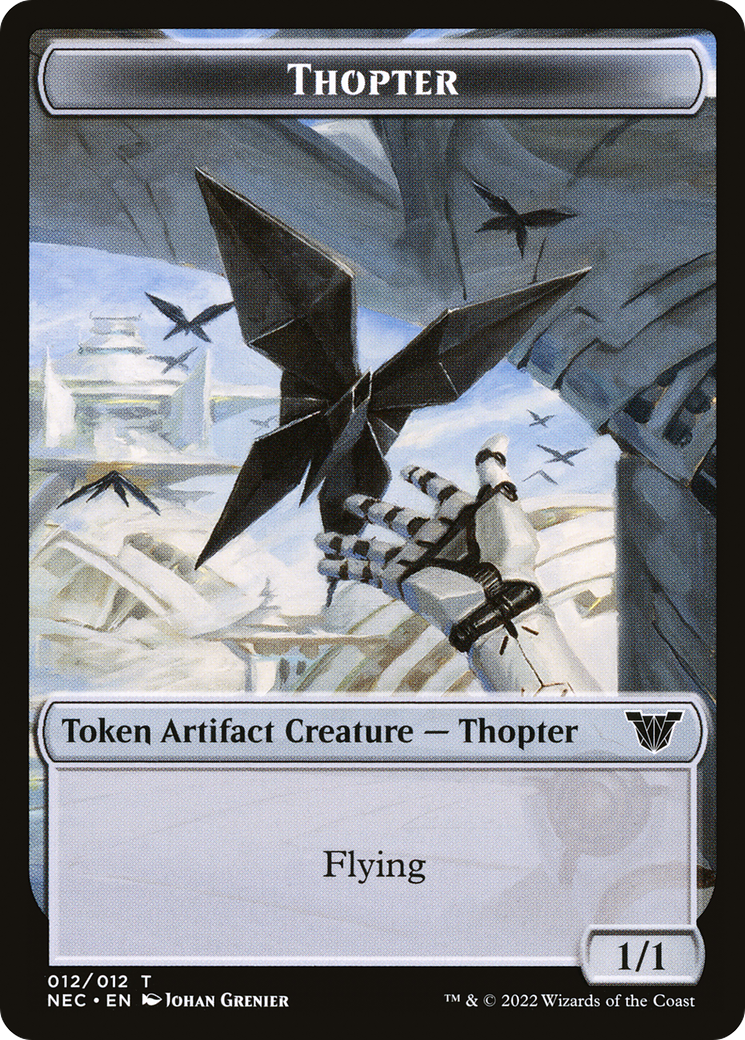 Thopter (TNEC-012) [Neon Dynasty Commander Tokens] Foil