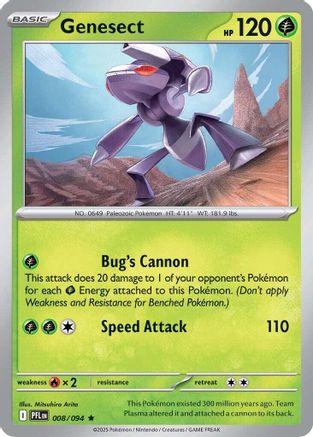 Genesect (008/094) [ME02 Phantasmal Flames] Reverse Holofoil - Rare