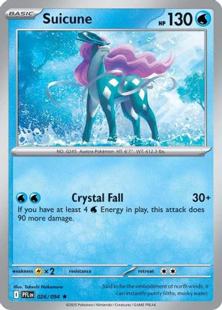 Suicune (026/094) [ME02 Phantasmal Flames] Reverse Holofoil - Rare