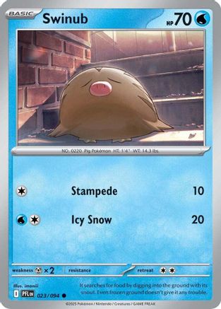 Swinub (023/094) [ME02 Phantasmal Flames] Reverse Holofoil - Common