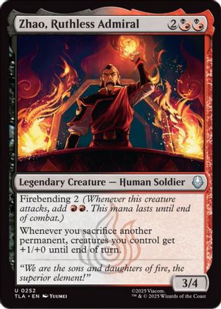 Zhao, Ruthless Admiral (TLA-252) [Avatar: The Last Airbender] Foil