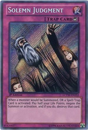Solemn Judgment (Secret Rare) (LCYW-EN152) - Legendary Collection 3: Yugi's World 1st Edition