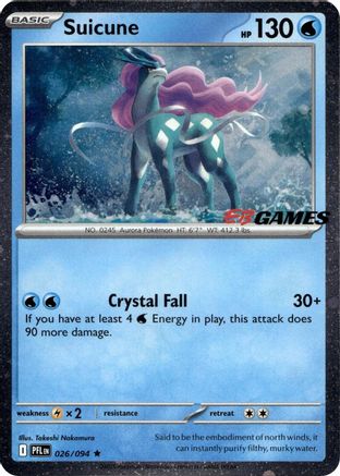 Suicune (EB Games Exclusive) (026/094) [Miscellaneous Cards & Products] Holofoil - Rare