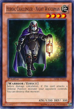 Heroic Challenger - Night Watchman (Common) (ABYR-EN009) - Abyss Rising 1st Edition