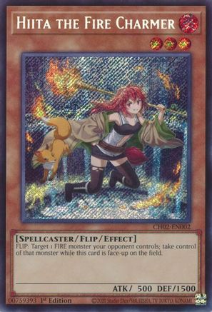 Hiita the Fire Charmer (Secret Rare) (CH02-EN002) - THE CHRONICLES DECK: Spirit Charmers (All-Foil Edition) 1st Edition