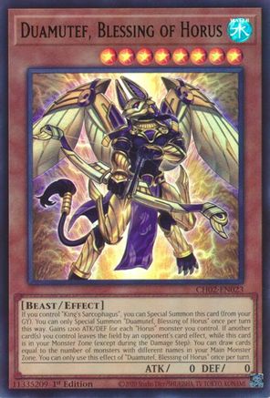 Duamutef, Blessing of Horus (Ultra Rare) (CH02-EN023) - THE CHRONICLES DECK: Spirit Charmers (All-Foil Edition) 1st Edition